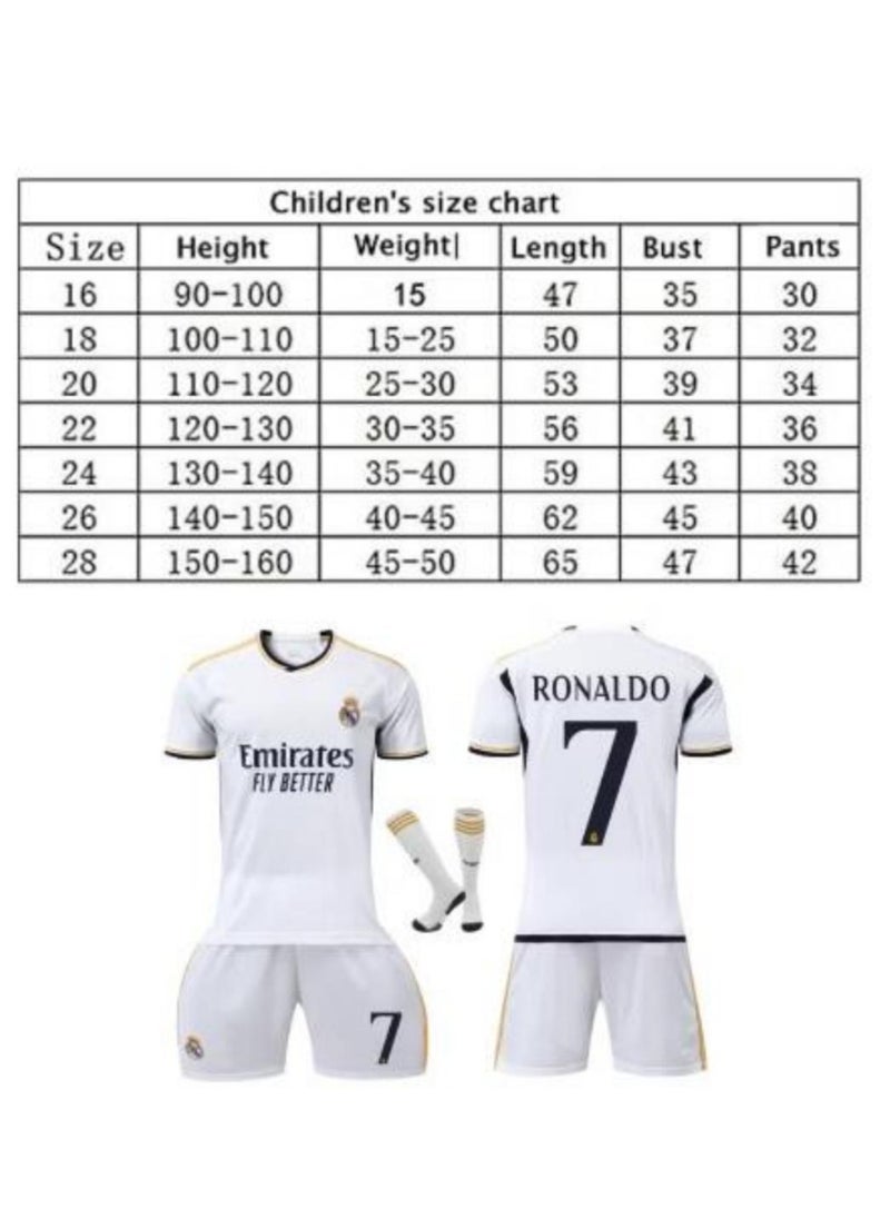 2024 Ronaldo #7 Football Jerseys Shirt Kids Soccer Training uniform Suit