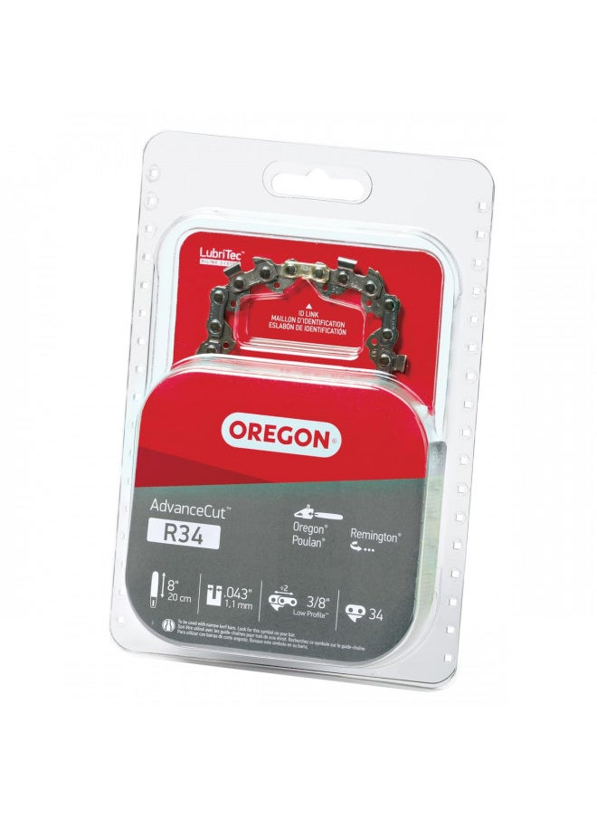 Oregon R34 AdvanceCut 8-Inch Replacement Chainsaw Chain, for Pole Saws & Chain Saw Tools, 8