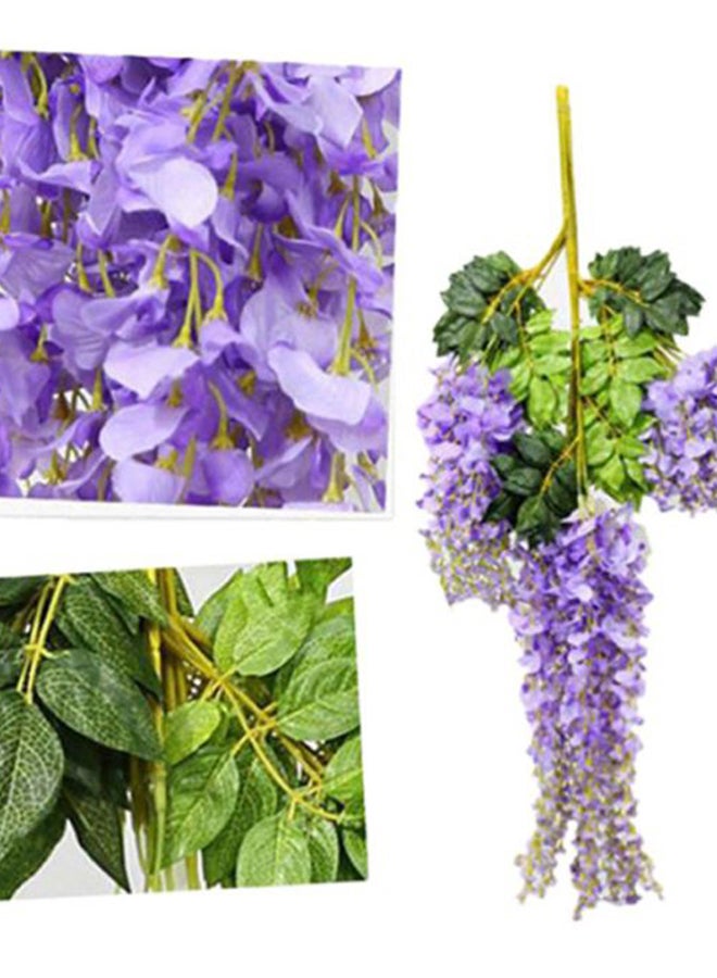 Hanging Artificial Flowers Purple/Green 110centimeter