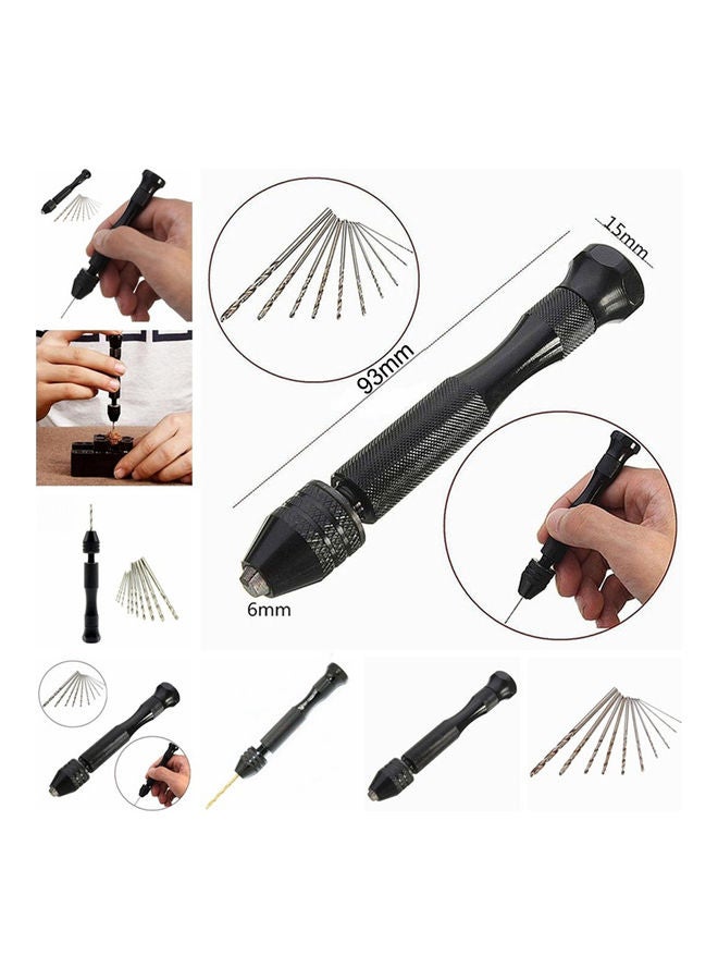 Mini Hand Drill Twist Jewelry Making Maker Hobby Crafts Drilling Hole DIY Tool Silver