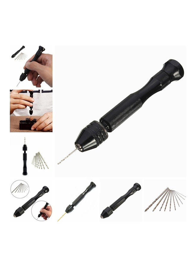 Mini Hand Drill Twist Jewelry Making Maker Hobby Crafts Drilling Hole DIY Tool Silver