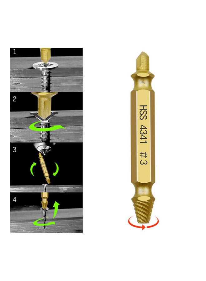 6-Piece Damaged Screw Remover Drill Bit Set Gold