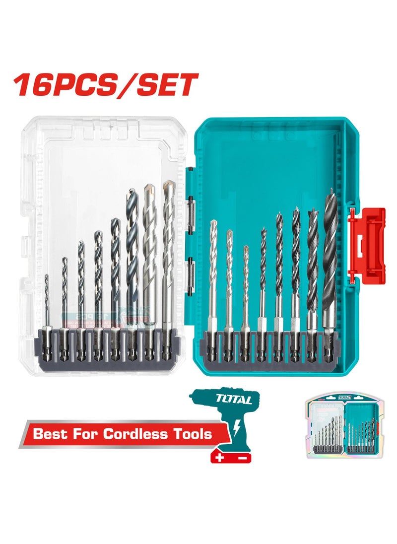 Total 16 Pcs Metal, Multifunction, and Wood Drill Bits Set – Includes Hex Shank Metal Bits (2mm-8mm), Multifunction Bits (4mm-10mm), Wood Bits (4mm-10mm) – Ideal for Drilling Metal, Wood, Plastic, and More