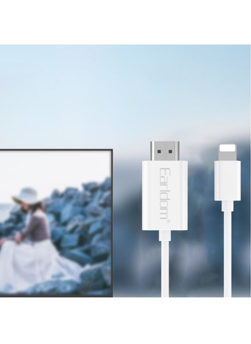 NEW ET-W33 HDMI to Lightning Adapter Cable, 2 Meters - High-Definition Streaming for iPhone & iPad