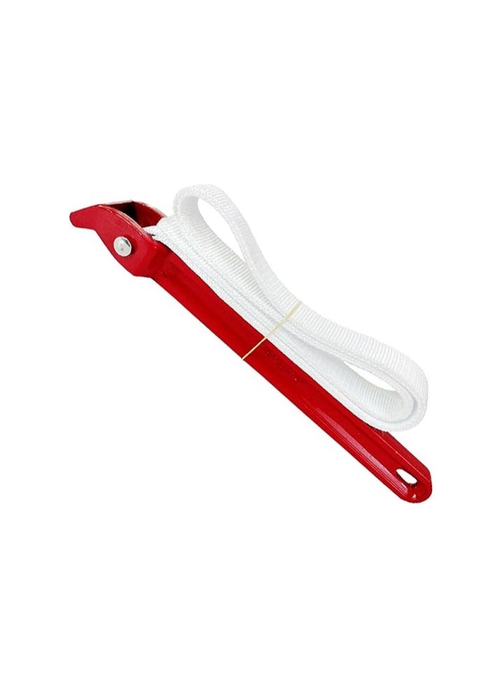 Strap Wrench 12 inch with White Color Nylon Belt & Red Color Aluminium Alloy Handle