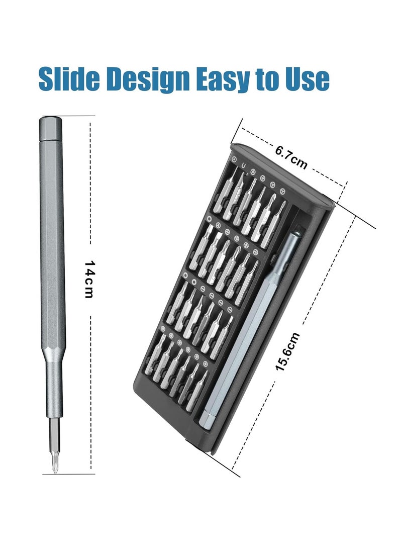 24 in 1 Professional Precision Screwdriver Set, Small Magnetic Screwdriver Set for Fixing Electronics, for Computer Repair, Cell Phones, Watches, Laptops, PCs, Glasses - Alloy Tool Steel