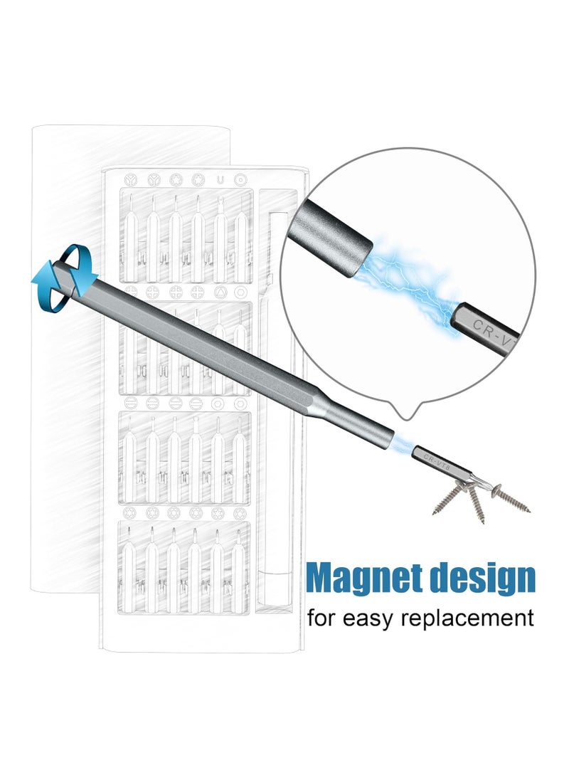 24 in 1 Professional Precision Screwdriver Set, Small Magnetic Screwdriver Set for Fixing Electronics, for Computer Repair, Cell Phones, Watches, Laptops, PCs, Glasses - Alloy Tool Steel