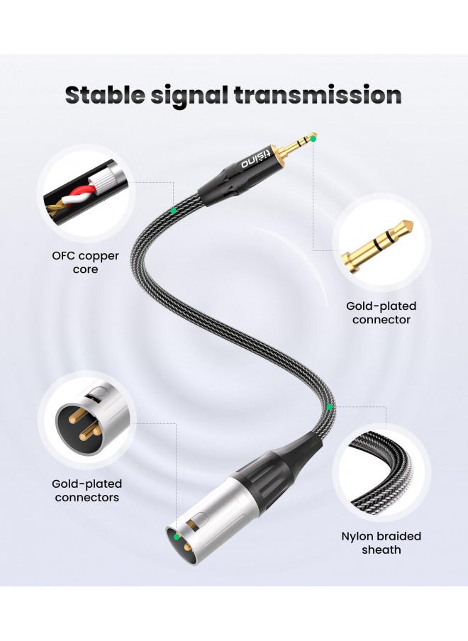 tisino 3.5mm to XLR Balanced Cable Adapter, Gold-Plated 1/8 inch Mini Jack Aux to XLR Male Mono Audio Cord for Cell Phone, Laptop, Speaker, Mixer - 1ft