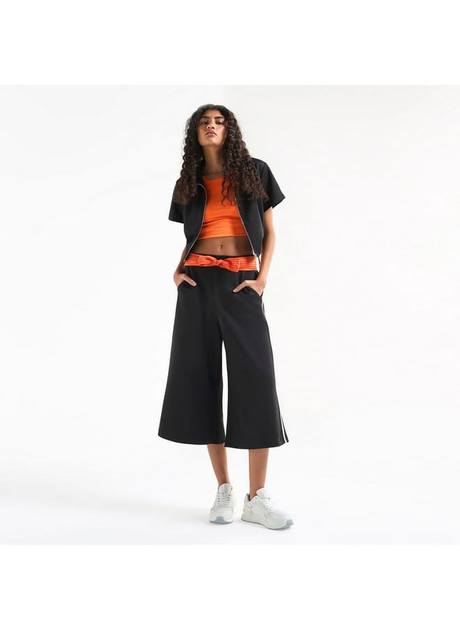 Solid Culottes with Pockets and Panel Detail