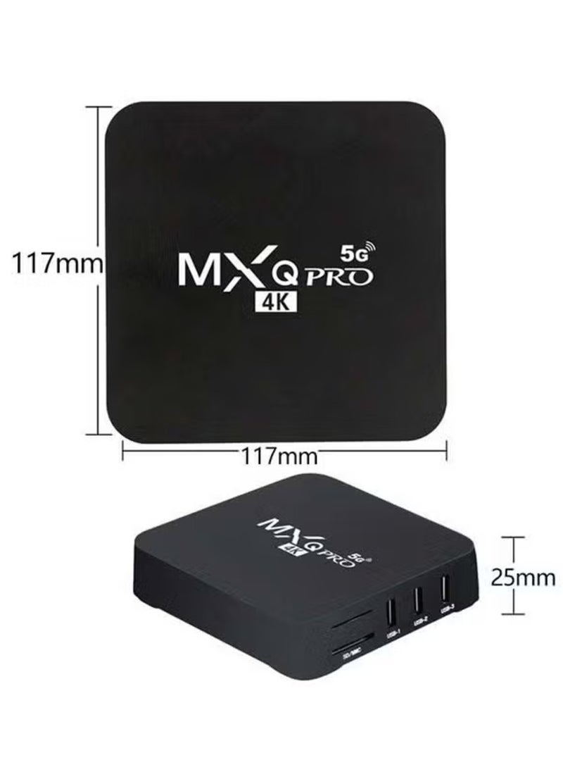 Android TV Box MXQPro 11.1 – High-Performance Streaming Media Player in Black