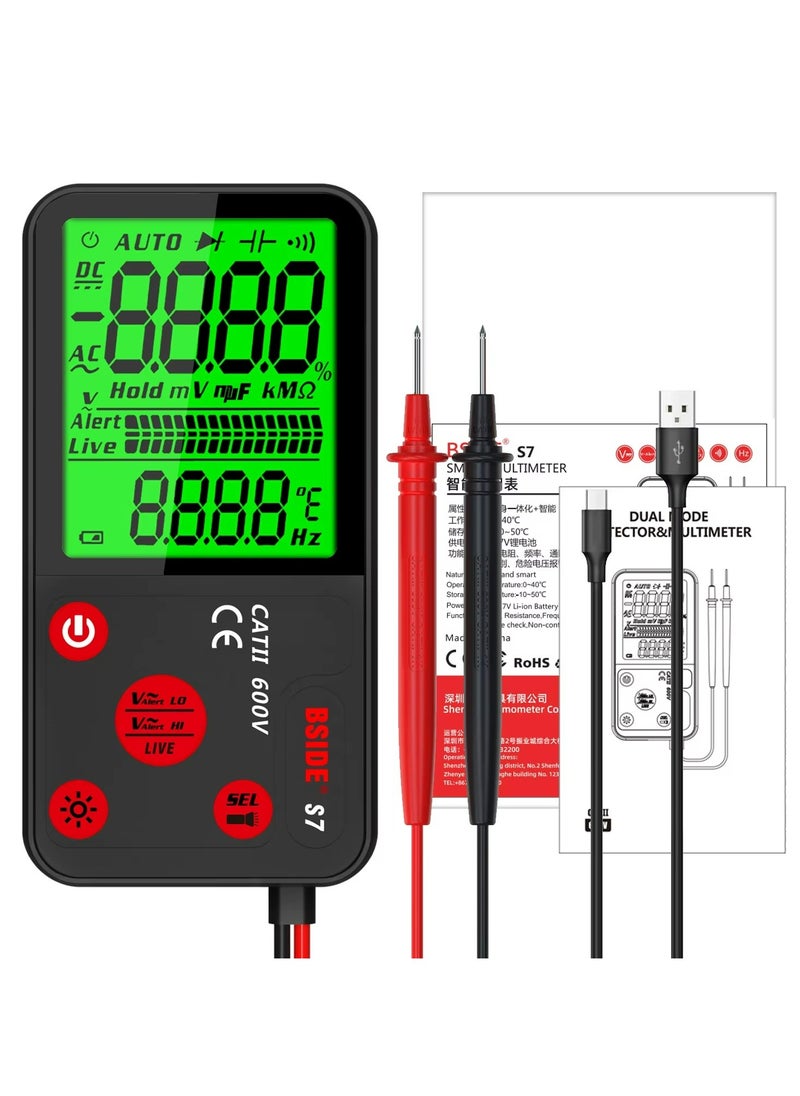 Professional USB Charging Digital Multimeter Auto Range Smart AC DC Voltage Tester Ohm Hz NCV True RMS Electrical Tools