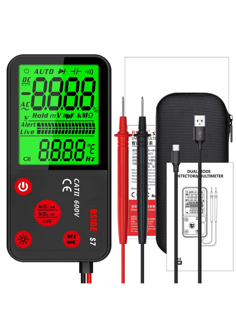 Professional USB Charging Digital Multimeter Auto Range Smart AC DC Voltage Tester Ohm Hz NCV True RMS Electrical Tools