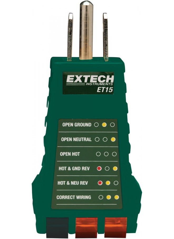 Extech ET15 Receptacle Tester, green