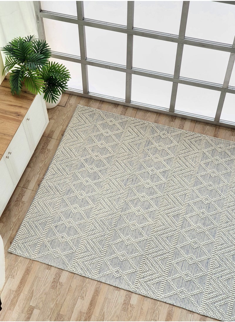 Handmade woven rug srn-021 Wool rug area rug for bedroom living room carpet Woven rug natural and white color rug