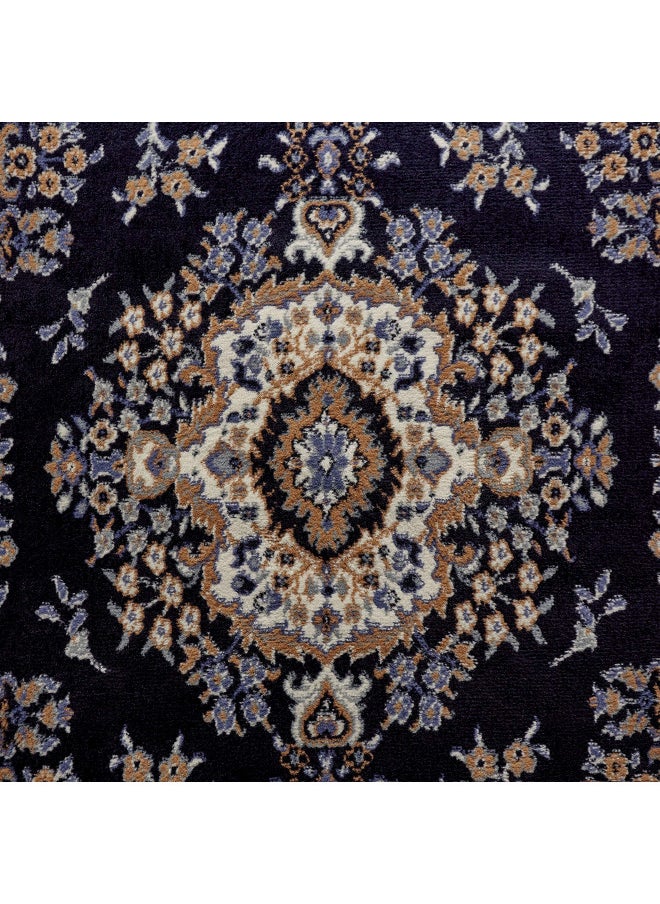 Home Dynamix Premium Sakarya Traditional Medallion Border Area Rug, Navy Blue, 1'9