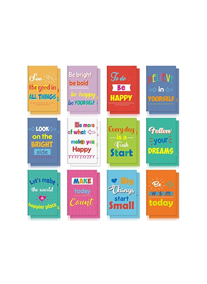 Zonon 24 Pcs Mini Colorful Notebooks Bulk Gifts, Funny Motivational Journals Notepads Inspirational Notepads Kids Small Pocket Notebook Teacher School Office Prizes Travel(Colorful Style)