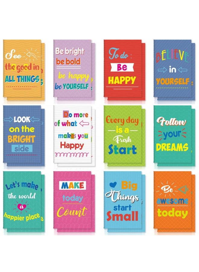 Zonon 24 Pcs Mini Colorful Notebooks Bulk Gifts, Funny Motivational Journals Notepads Inspirational Notepads Kids Small Pocket Notebook Teacher School Office Prizes Travel(Colorful Style)