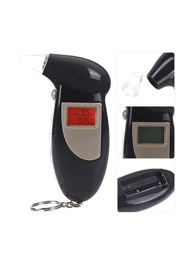 Digital LCD Backlit Display Breath Alcohol Tester Black 0.068kg