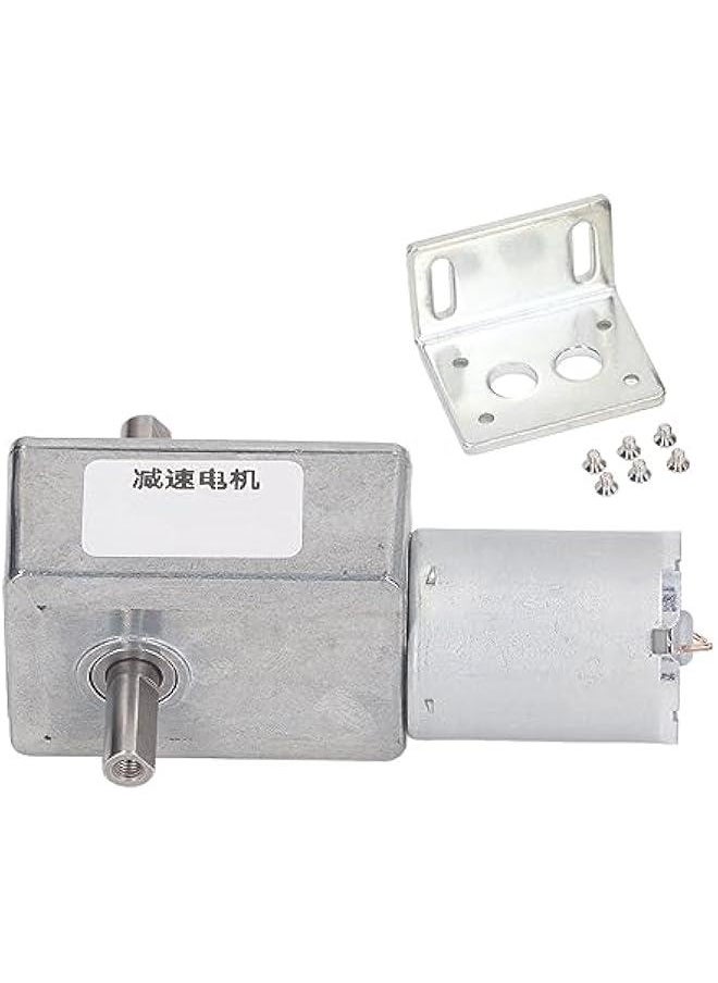 Worm Gear Motor, 12mm Double Shaft Self Locking Reversible High Torsion Worm Speed Reduction, High Speed Reduction Motor with Motor 12v, for Label Machines, for Ovens, Ect