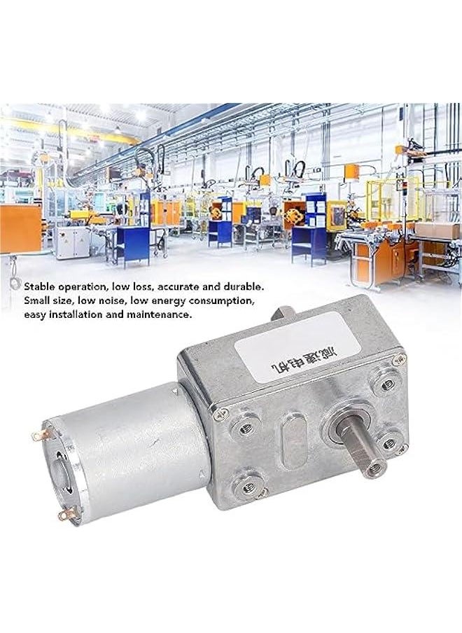 Worm Gear Motor, 12mm Double Shaft Self Locking Reversible High Torsion Worm Speed Reduction, High Speed Reduction Motor with Motor 12v, for Label Machines, for Ovens, Ect