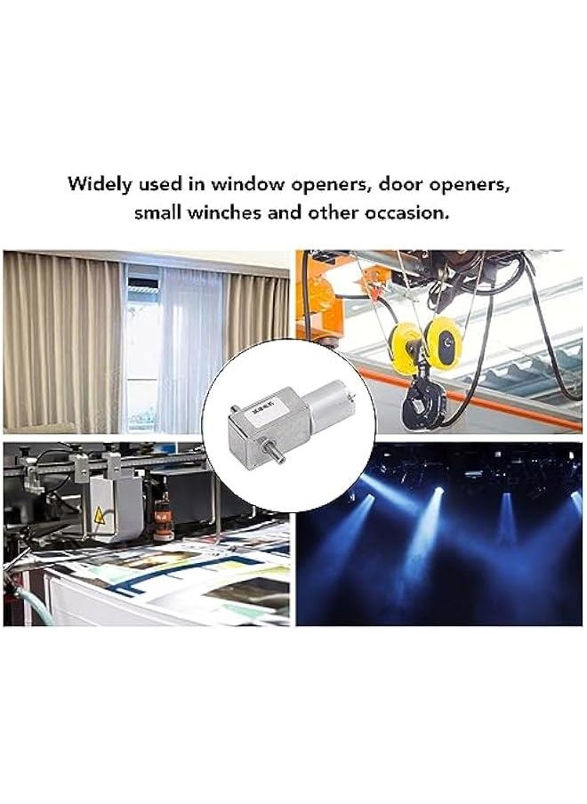 Worm Gear Motor, 12mm Double Shaft Self Locking Reversible High Torsion Worm Speed Reduction, High Speed Reduction Motor with Motor 12v, for Label Machines, for Ovens, Ect