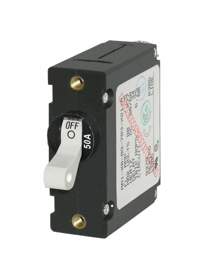 Blue Sea Systems 7230 A-Series White Toggle Circuit Breaker - Single Pole 50A