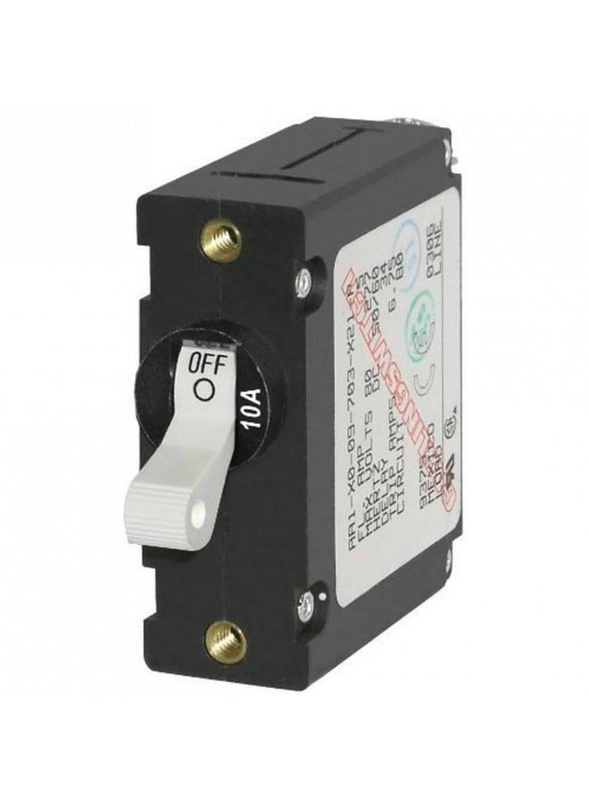 Blue Sea Systems 7206 A-Series White Toggle Circuit Breaker, Single Pole, 10A