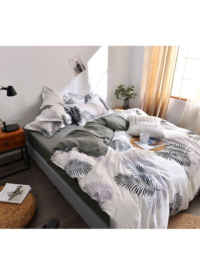 Twin Size Bedding Set, Hotel Quality 4 Pcs Bedsheet Set With Bed Sheet 230x230cm, Quilt Duvet Cover 180x220cm And 2 Pcs Pillow Covers 48x74cm, Modern Design 4 Piece Bedding Set