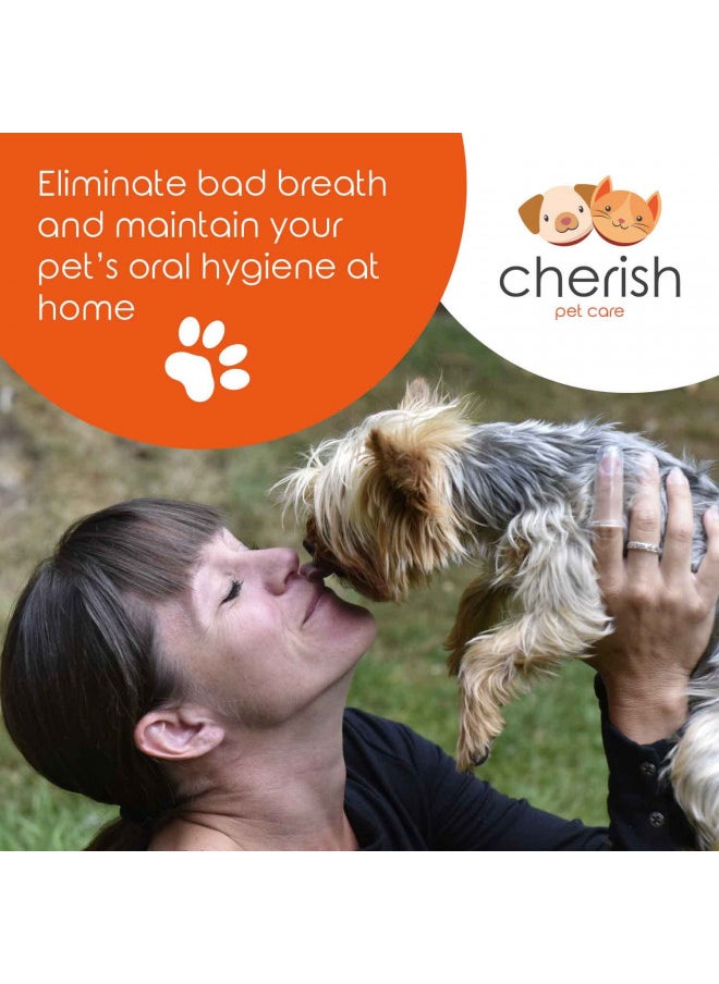 Cherish Pet Care Dog Tooth Brushing Kit (3pcs) - Dog Finger Toothbrush, Double-Sided Toothbrush, Small Dog Toothbrush, Dog Teeth Cleaning, Puppy Tooth Brushing Kit, Small Dog Tooth Brushing Kit