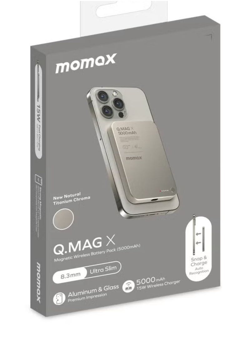 Q.MAG X 5000 mAh Wireless Magnetic Battery Pack USB-C Up to 20W PD Output