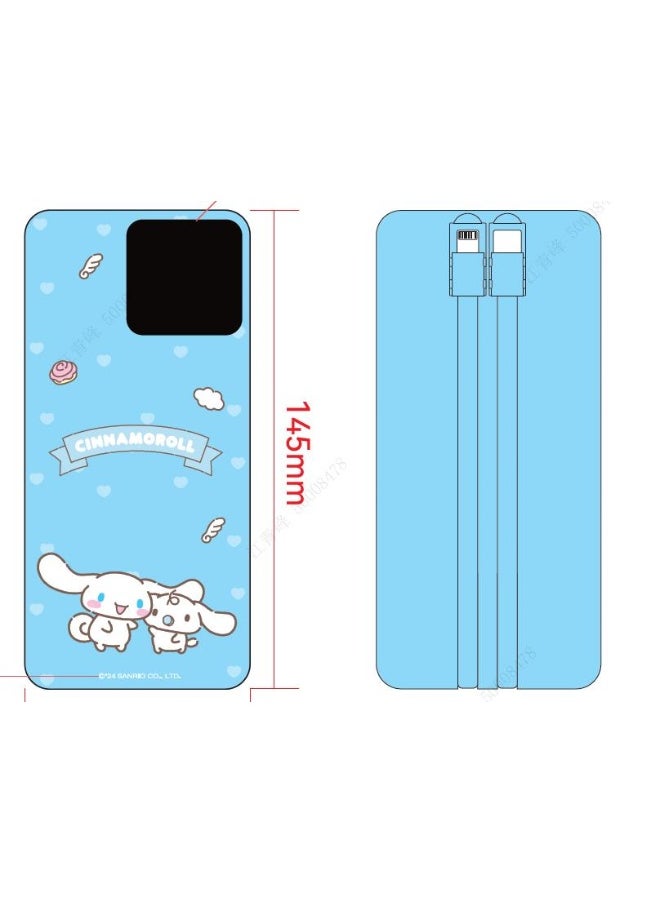 Sanrio characters 10000mAh Power Bank with built-in Cable(Cinnamoroll)  Model: X-106C