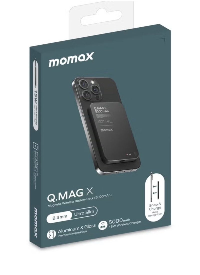 Q.MAG X 5000 mAh Wireless Magnetic Battery Pack USB-C Up to 20W PD Output