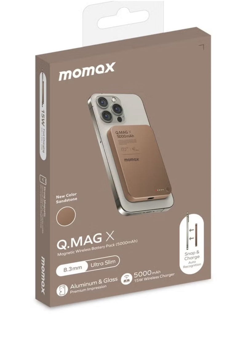 Q.MAG X 5000 mAh Wireless Magnetic Battery Pack USB-C Up to 20W PD Output