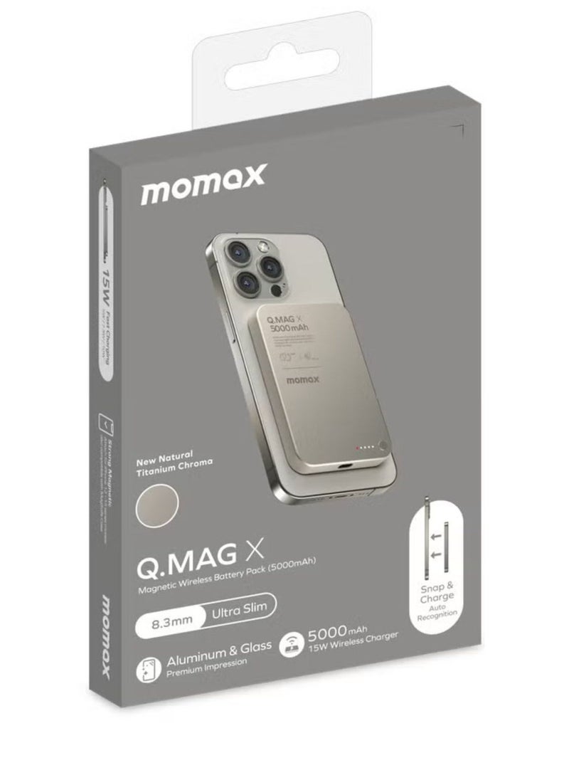 Q.MAG X 5000 mAh Wireless Magnetic Battery Pack USB-C Up to 20W PD Output