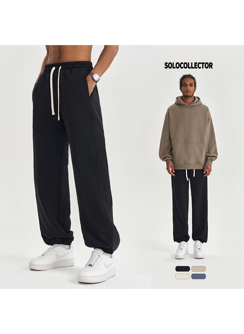 2024 Fall 450G Terry Joggers Unisex Comfort Casual Pants Black