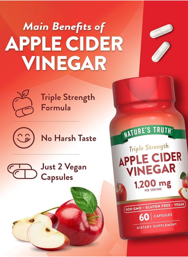 Apple Cider Vinegar 1200mg 60 Vegan Capsules
