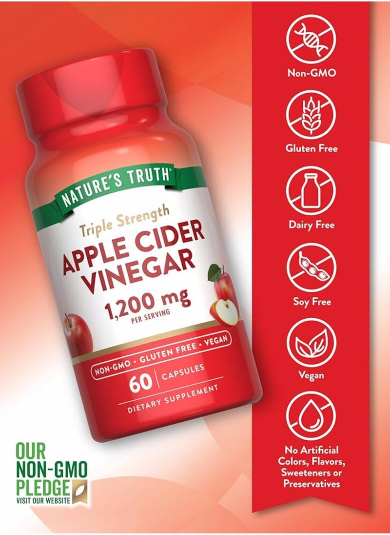 Apple Cider Vinegar 1200mg 60 Vegan Capsules