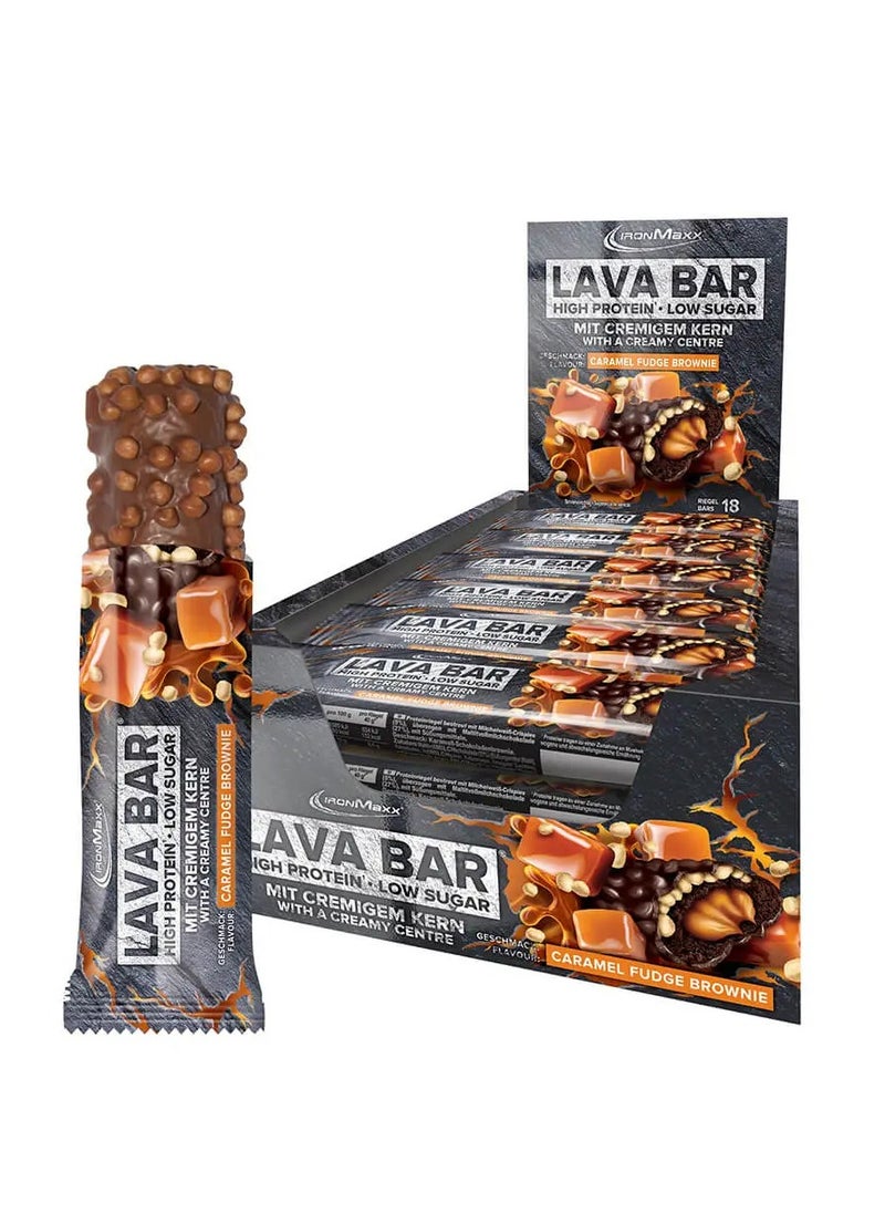 IronMaxx, Lava Bar, Caramel Fudge Brownie, 40g Pack of 18