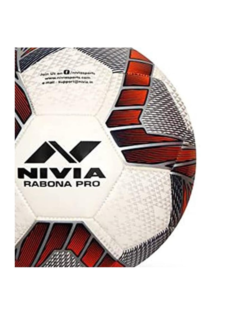 Rabona Pro Football, 32 Panel, Glossy TPU Stitched, Suitable for Soft & Dry Ground, Hard Ground with Grass & Artificial Turf, International Match Ball