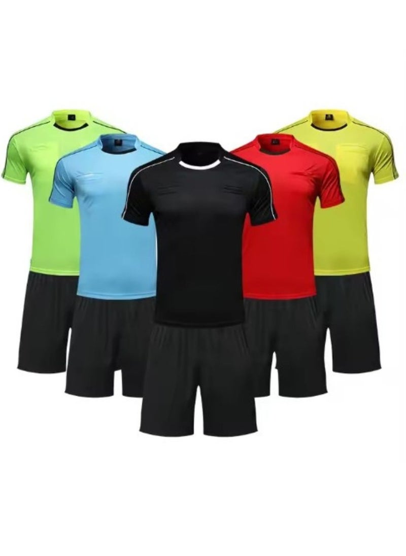 Men's Soccer Referee Uniform Short Sleeve Pro Referee Soccer Jersey - Includes Referee Jersey and Shorts