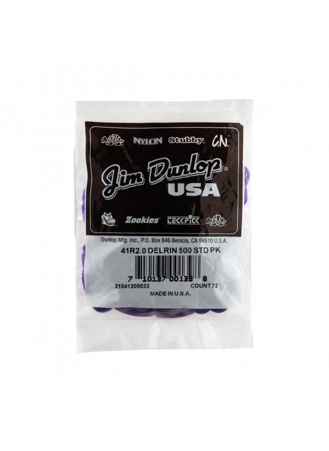 JIM DUNLOP 41R2.0 Delrin®, Purple, 2.0mm, 72/Bag