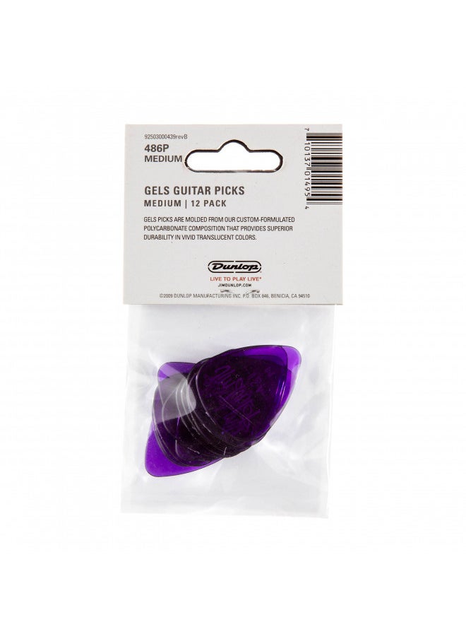 JIM DUNLOP 486PMD Gels, Purple, Medium, 12/Player's Pack