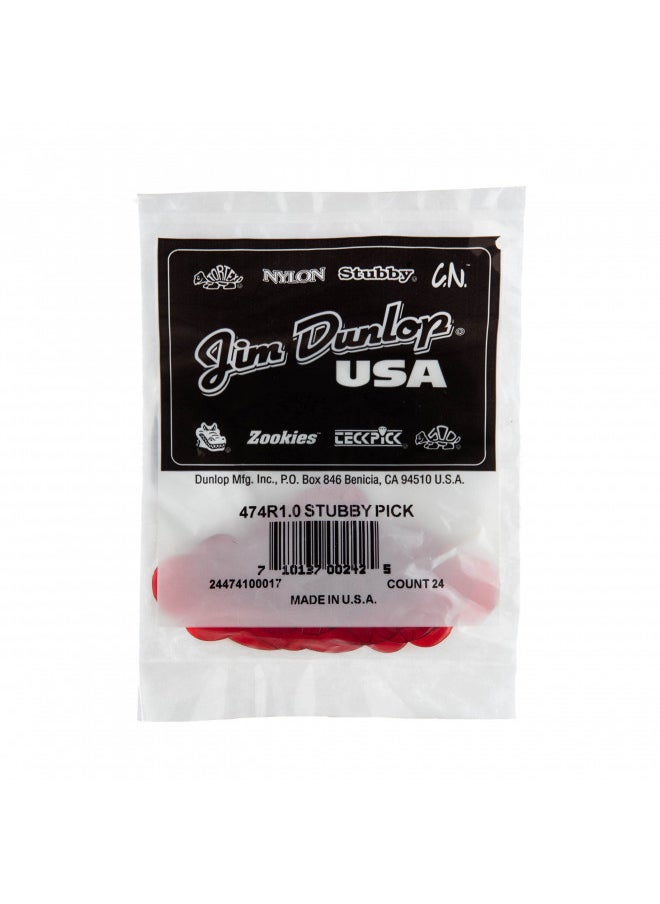 JIM DUNLOP 474R1.0 Stubby®, Red, 1.0mm, 24/Bag