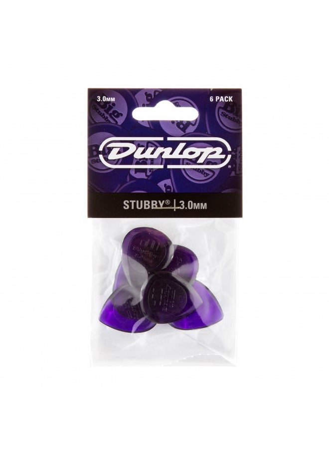 JIM DUNLOP 474P3.0 Stubby®, Dark Purple, 3.0mm, 6/Player's Pack