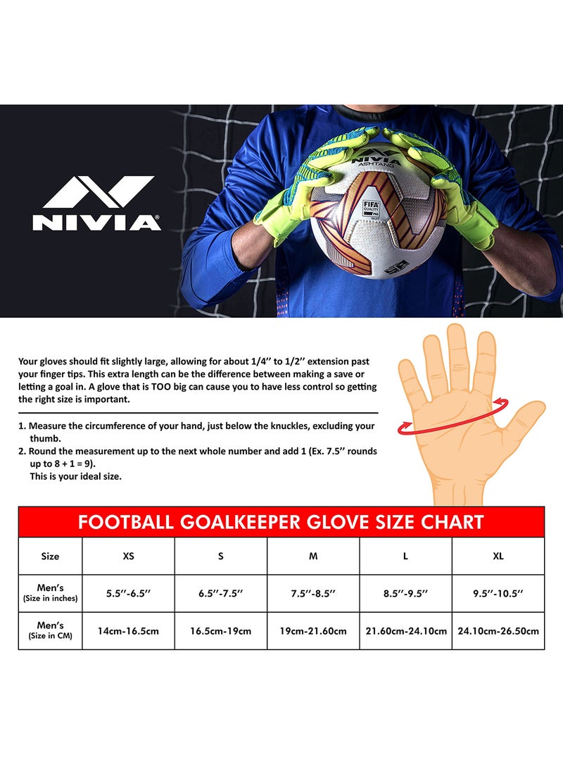 Raptor Torrido Football Goalkeeper Gloves | Size: Medium | Material: PVC Latex Foam | Superior Grip | For Goalie
