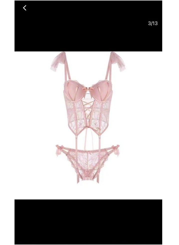 Women's lace underwear one-piece strappy mesh transparent underwear skin-friendly hollow