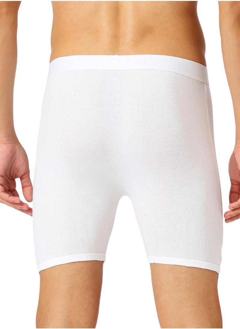 MEN'S COTTON BOXER BRIEF SHORT (PACK OF 3) - WHITE