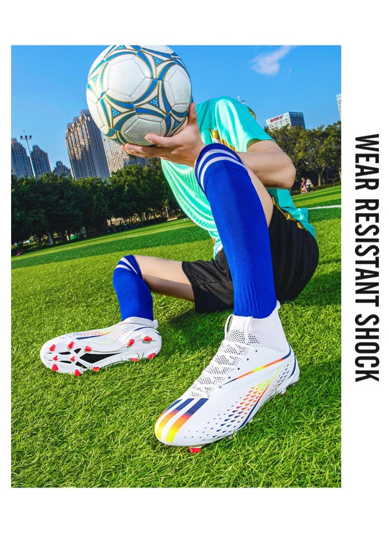 Spike Sneakers TF Training Shoes Football Shoes Non-slip (Spike Bright Moon)34