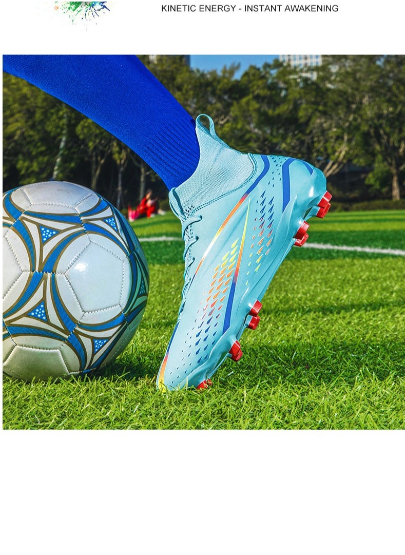 Spike Sneakers TF Training Shoes Football Shoes Non-slip (Spike Bright Moon)33