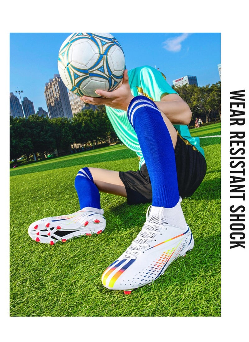 Spike Sneakers TF Training Shoes Football Shoes Non-slip (Spike Bright Moon)33